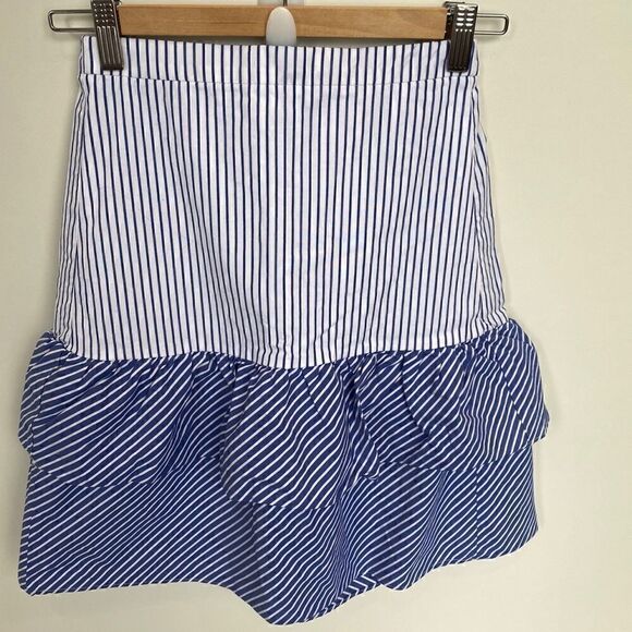 J. Crew Cocktail Stripe Tiered Ruffle Midi Skirt - Picture 3 of 9